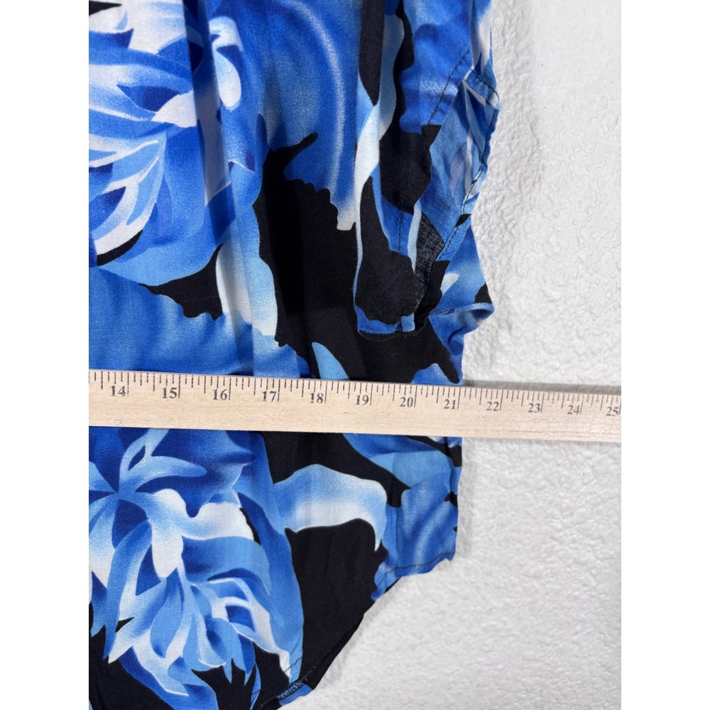 Stoplight California Button Up Shirt Large Blue Vintage Floral Hawaiian 80s - Picture 12 of 12